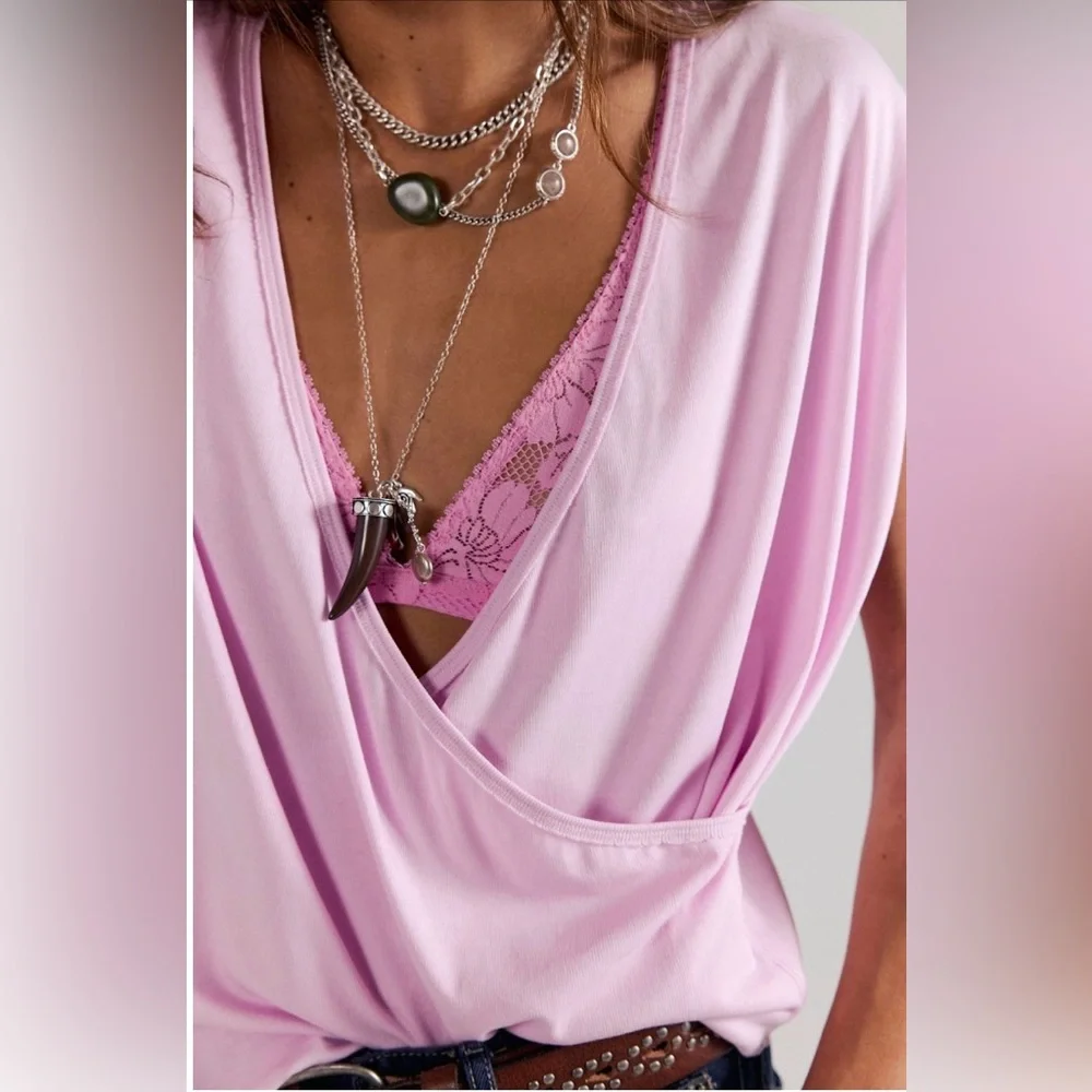 FREE PEOPLE We The Free Wrap Me Up Tee TOP - Picture 3 of 9